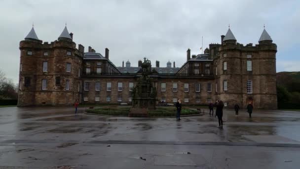 Famous Holyrood Palace Edinburgh Edinburgh Scotland January 2020 — стоковое видео