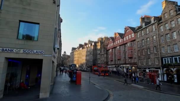 Driving Edinburgh Old Town Edinburgh Scotland January 2020 — 图库视频影像