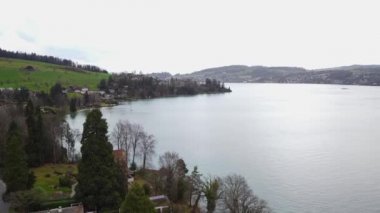 Beautiful lake in Switzerland called Vierwaldstaetter See at the Swiss town of Luzern