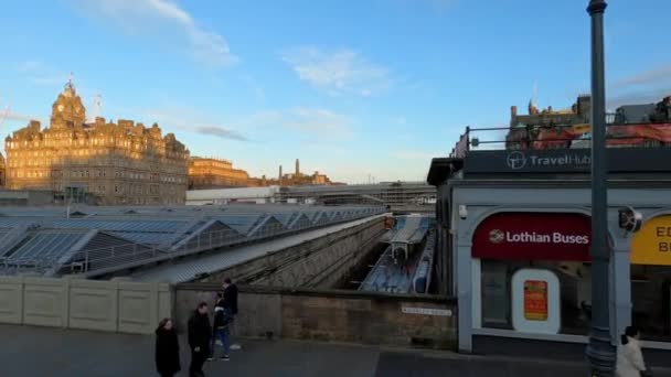 Estação Waverly Edimburgo Edinburgh Scotland Janeiro 2020 — Vídeo de Stock