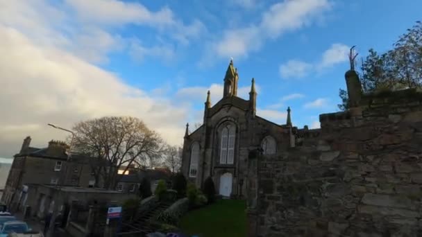 Kleine Kirche Den Straßen Von Edinburgh Edinburgh Schottland Januar 2020 — Stockvideo