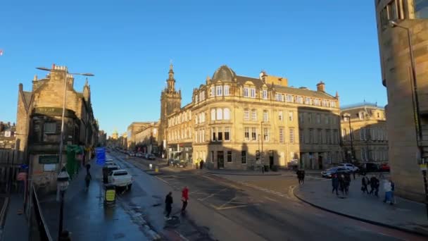 Cityscapes Edinburgh Old Town Edinburgh Scotland January 2020 — стоковое видео