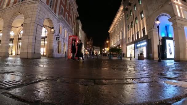 Calles Londres Metraje Del Timelapse Nocturno — Vídeos de Stock