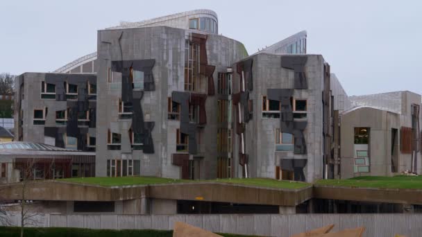 Scottish Parliament Building Edinburgh Edinburgh Förenade Kungariket Januari 2020 — Stockvideo