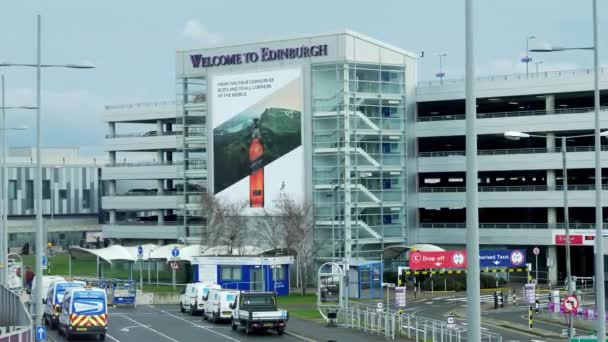 爱丁堡机场全角度视图 2020年1月10日 联合王国 德林堡 — 图库视频影像