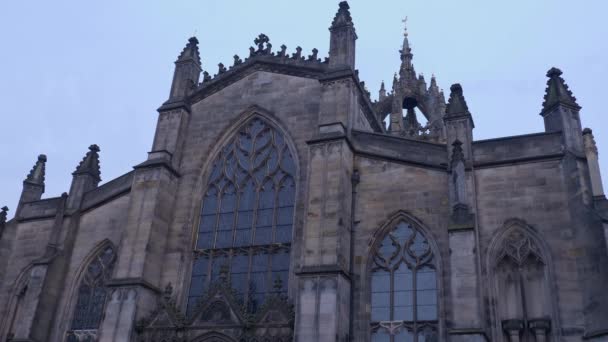 爱丁堡圣吉尔斯大教堂立面 英国爱丁堡 2020年1月10日 — 图库视频影像
