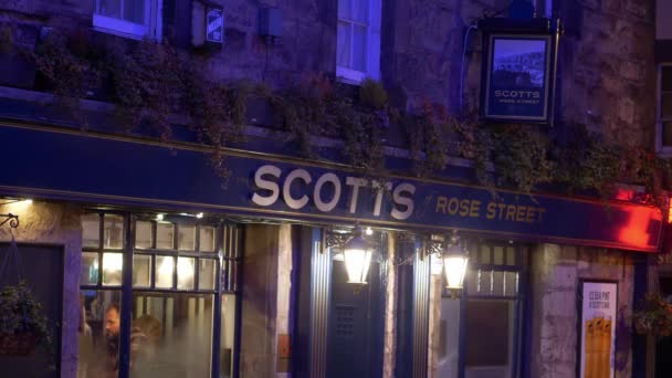 Scotts Pub Rose Street Edynburgu Edinburgh Zjednoczone Królestwo Styczeń 2020 — Wideo stockowe