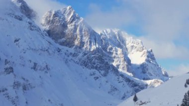 Beautiful ski areas and slopes in Swiss Alps - travel footage