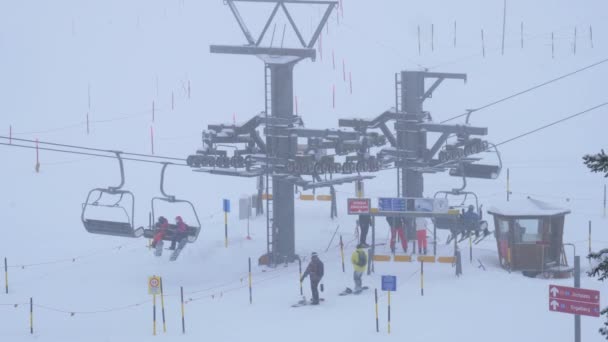 Træk Elevatorer Skiområdet Schweiziske Alper Engelberg Switzerland Februar Året 2020 – Stock-video