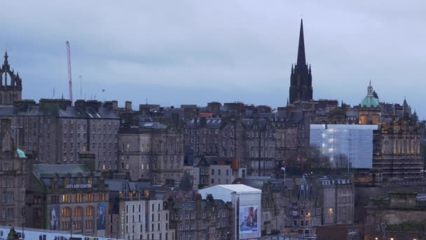 Aerial View Edinburgh Calton Hill Edinburgh United Kingdom January 2020 — Stockvideo