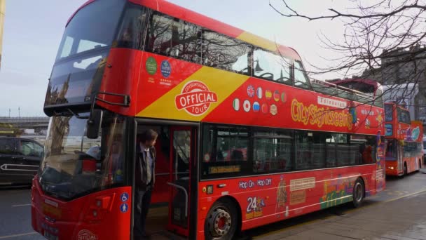 City Sightseeing Bus Edynburg Edynburg Wielka Brytania Stycznia 2020 — Wideo stockowe