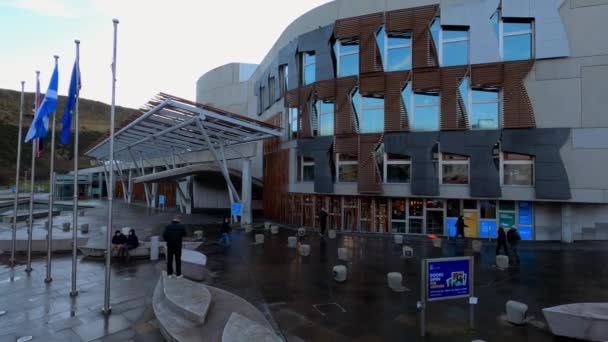 Bâtiment Parlement Écossais Édimbourg Edinburgh Écosse Janvier 2020 — Video