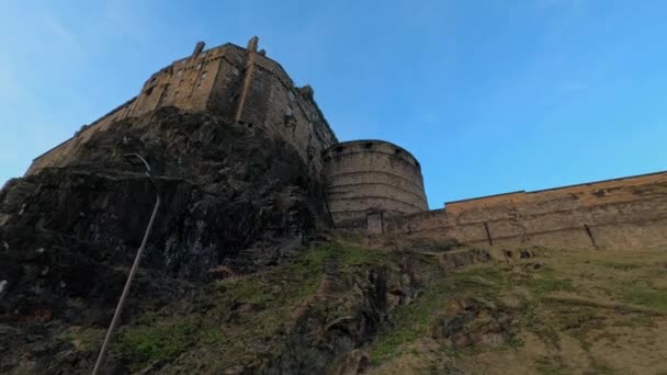 Διάσημο Κάστρο Του Εδιμβούργου Στο Castlehill Εδιμβούργο Σκωτία Ιανουαρίου 2020 — Αρχείο Βίντεο