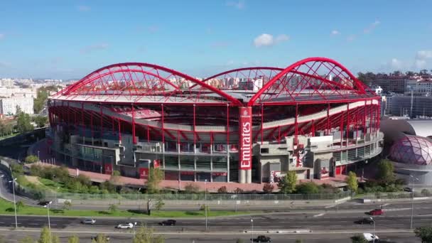Niesamowita Architektura Stadionu Piłkarskiego Benfica Lisbon Estadio Luz Lizbona Portugalia — Wideo stockowe