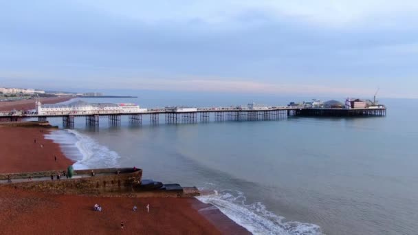 Ngiltere Deki Brighton Skelesi Hava Manzaralı Hava Fotoğrafçılığı — Stok video