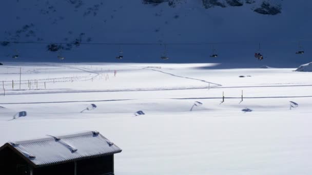 Drag Lifts Ski Slopes Engelberg Titlis Switzerland Travel Photography — Stock Video