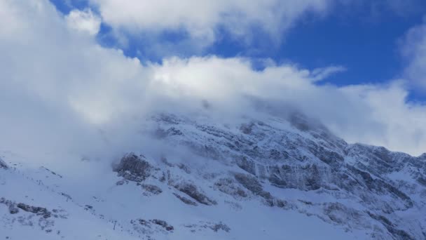 Beautiful Ski Areas Slopes Swiss Alps Travel Footage — Stockvideo