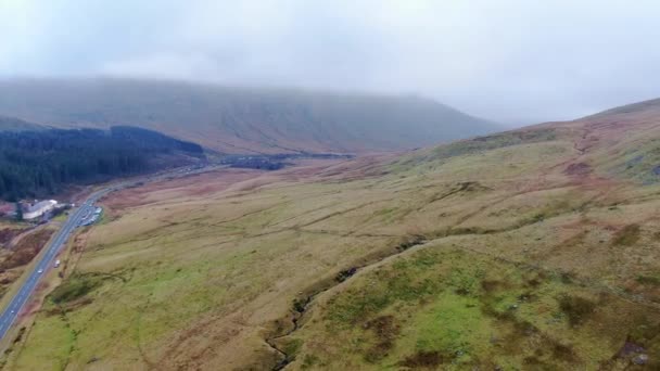 Galler Deki Brecon Beacons Ulusal Parkı Hava Görüntüsü — Stok video