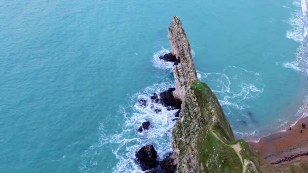美丽的英国南海岸从无人驾驶飞机上拍摄的画面 — 图库视频影像