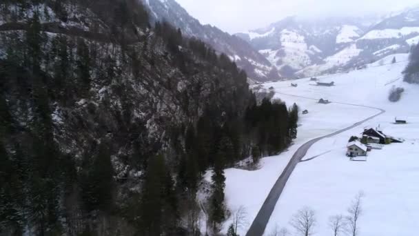 Verschneite Winterlandschaft Den Alpen — Stockvideo