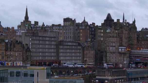 Panoráma Kilátás Edinburgh Óvárosára Edinburgh Egyesült Királyság Január 2020 — Stock videók