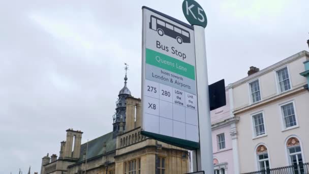 Przystanek Autobusowy Queens Lane Oxfordzie Anglii Oxford Zjednoczone Królestwo Styczeń — Wideo stockowe