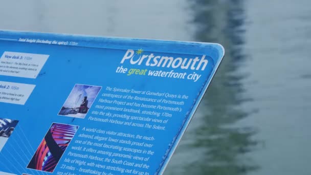 Portsmouth England Cityscape Portsmouth United Kingdom December 2019 — 图库视频影像