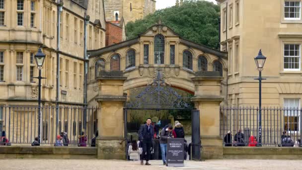 Ponte Dos Suspiros Cidade Oxford Oxford Reino Unido Janeiro 2020 — Vídeo de Stock