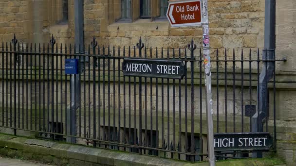 Merton Street Oxford England Oxford January 2020 — 비디오