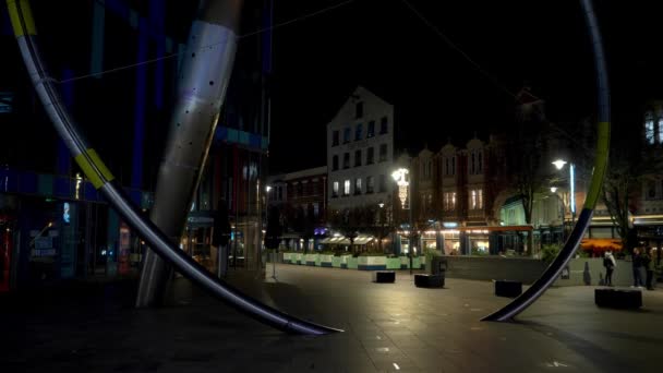 Paysages Urbains Cardiff Pays Galles Nuit Cardiff Royaume Uni Décembre — Video