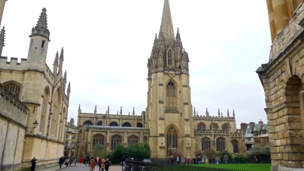 Церковь Марии Девы Оксфордской Англия Оксфорд Полученное Киндом Январь 2020 — стоковое видео