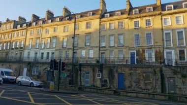 Bath England 'daki tipik kasaba evleri - Bath, İngiltere - 30 Aralık 2019