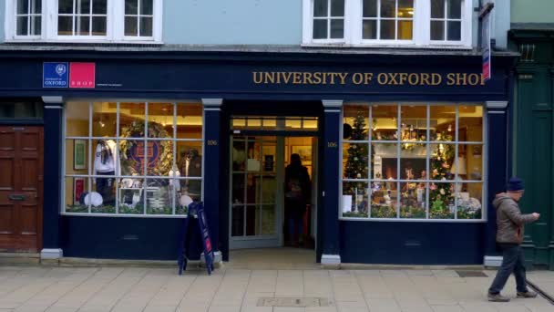 University Oxford Shop High Street Oxford Oxford Ηνωμένο Βασίλειο Ιανουαρίου — Αρχείο Βίντεο