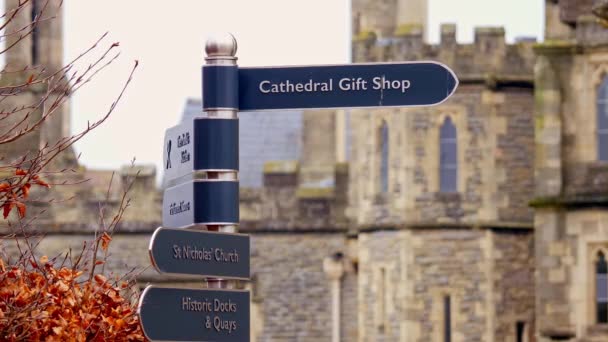 Berühmte Gloucester Cathedral England Gloucester Vereinigtes Königreich Januar 2019 — Stockvideo