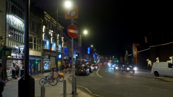 Cityscapes Cardiff Wales Night Cardiff United Kingdom December 2019 — Stock Video