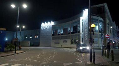 Mermaid Quay in Cardiff Wales at night - CARDIFF, UNITED KINGDOM - DECEMBER 31, 2019