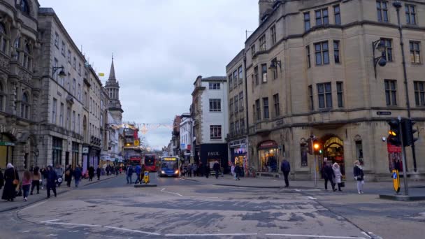Stadsgezichten Van Oxford Engeland Oxford Verenigd Koninkrijk Januari 2020 — Stockvideo