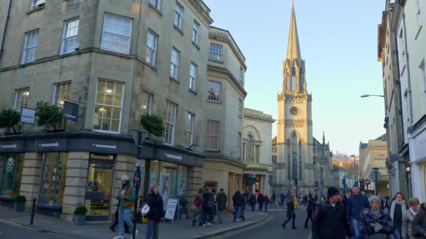 Stadsgezichten Van Bath England Bath Verenigd Koninkrijk December 2019 — Stockvideo