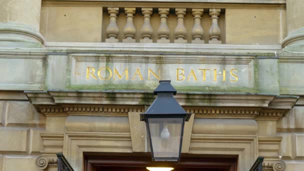Famous Roman Baths Historic City Bath England Bath United Kingdom — Stok video