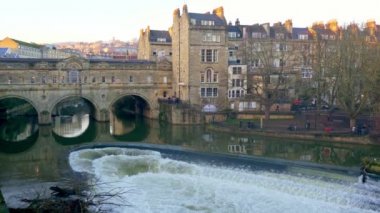 Pulteney Bridge in Bath England - BATH, ENGLAND - DECEMBER 30, 2019