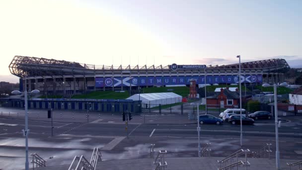 Στάδιο Murrayfield στο Εδιμβούργο - έδρα του ράγκμπι και του ποδοσφαίρου - Εδιμβούργο, Σκωτία - 10 Ιανουαρίου 2020 — Αρχείο Βίντεο