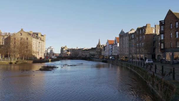 Beautiful district of Leith in Edinburgh — Stok video