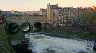Pulteney Bridge in Bath England - BATH, UNITED KINGDOM - DECEMBER 30, 2019