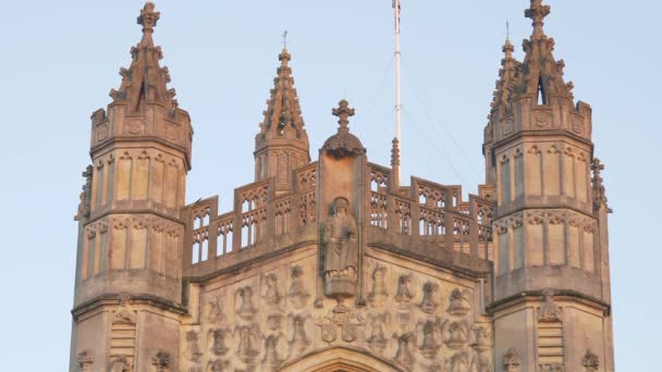 Знамените Вірне абатство в місті Бат - Англії — стокове відео