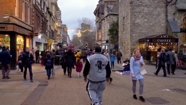 Pedestrian Zone Oxford England Oxford United Kingdom January 2020 — 비디오