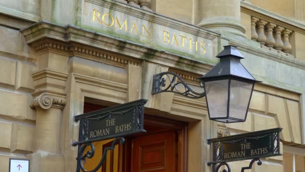 Famosos Banhos Romanos Histórica Cidade Bath England Bath Reino Unido — Vídeo de Stock