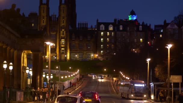 Cityscapes of Edinburgh Scotland - EDINBURGH, SCOTLAND - JANUARY 10, 2020 — Stockvideo