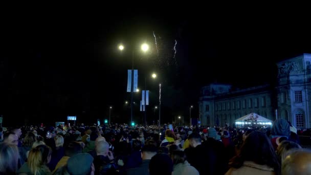 New Years Eve fireworks in Cardiff Wales - CARDIFF, WALES - DECEMBER 31, 2019 — ストック動画