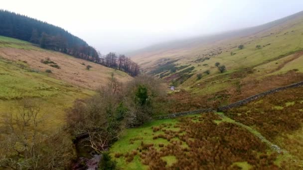 Brecon Beacons National Park Gales Imágenes Vista Aérea — Vídeos de Stock