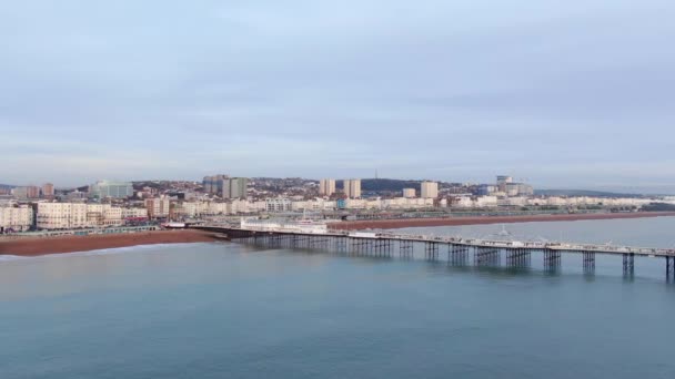 Brighton Pier Inghilterra Riprese Aeree — Video Stock